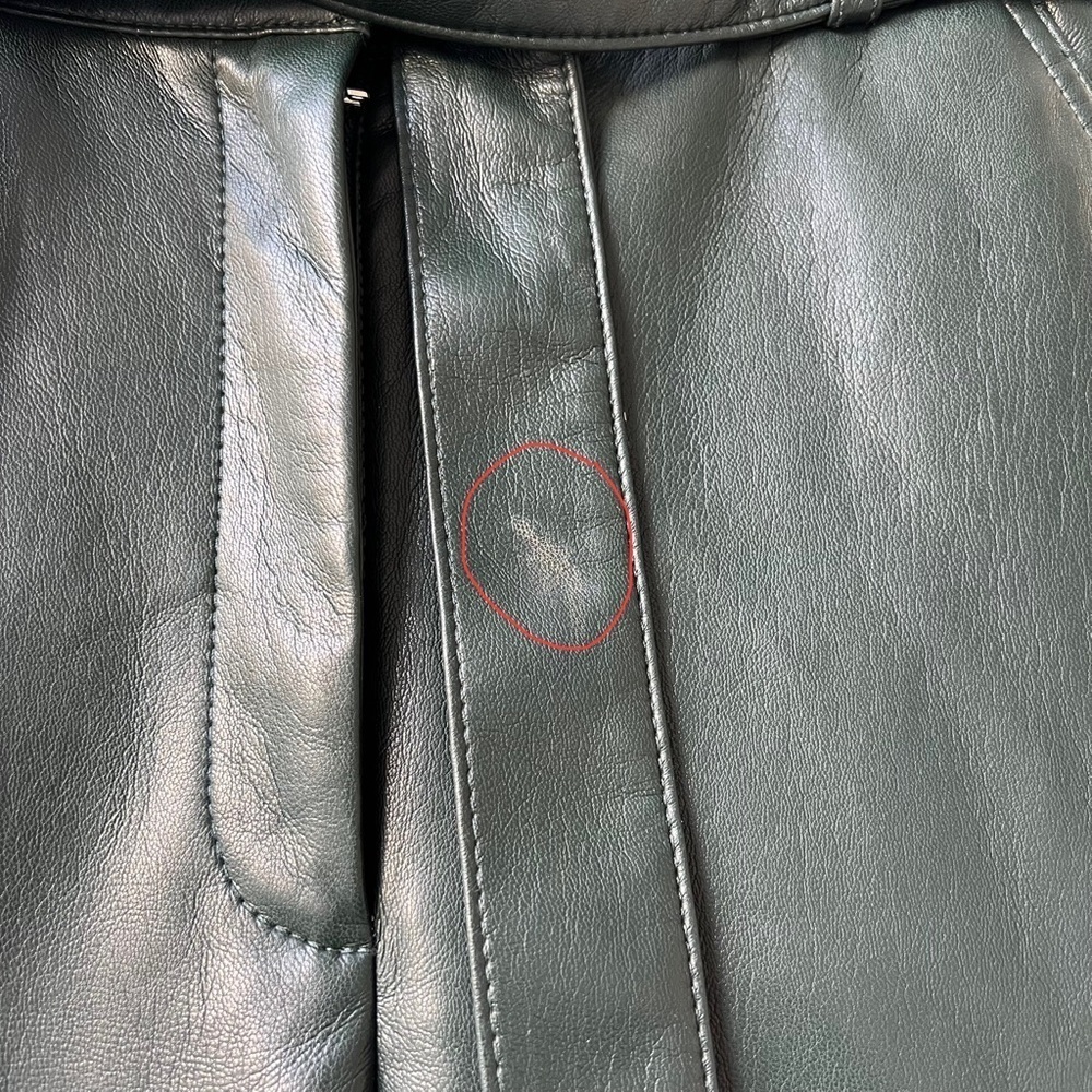 Aritzia Babaton Belted Tie-front Vegan Leather Pants - Dark Green - Size 0 - Picture 8 of 11